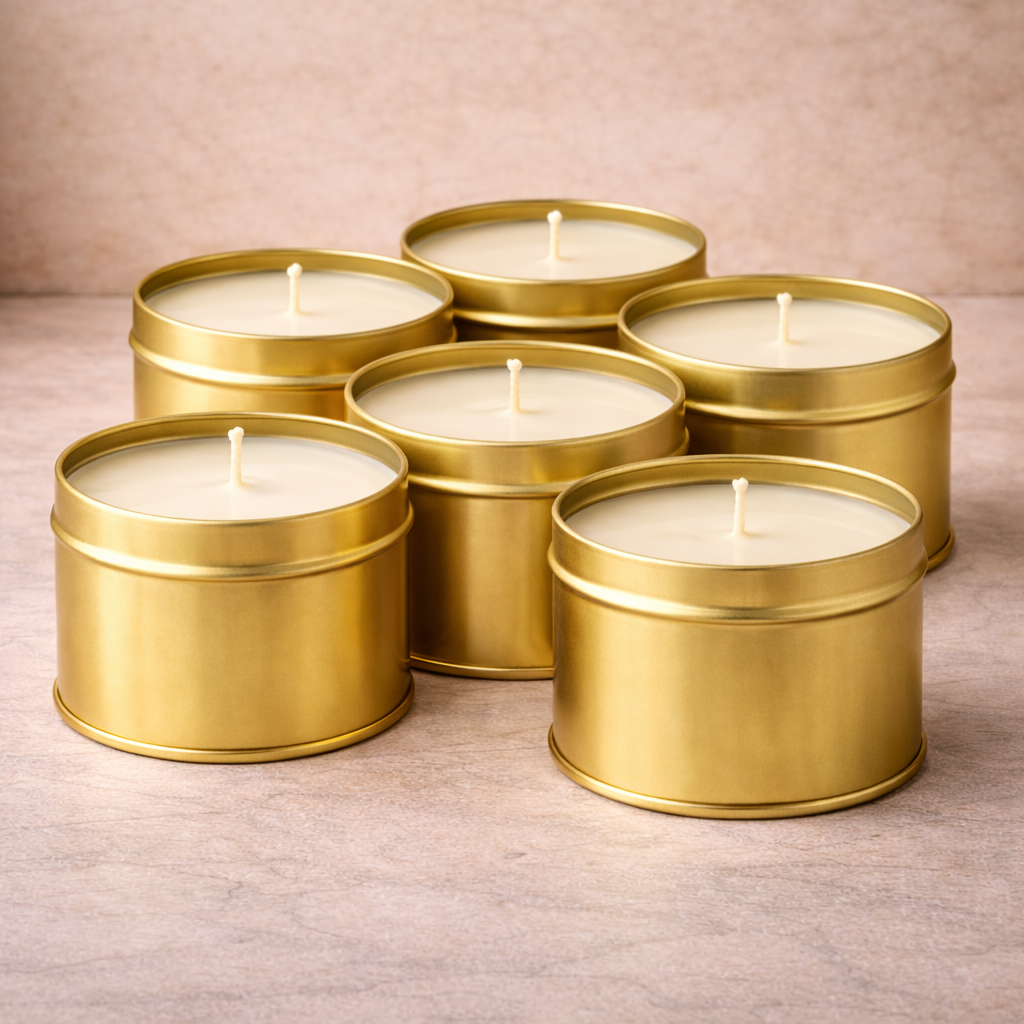 Luxury Soy Wax Tin Candle – Strong Scent Throw (35–45 Hour Burn)