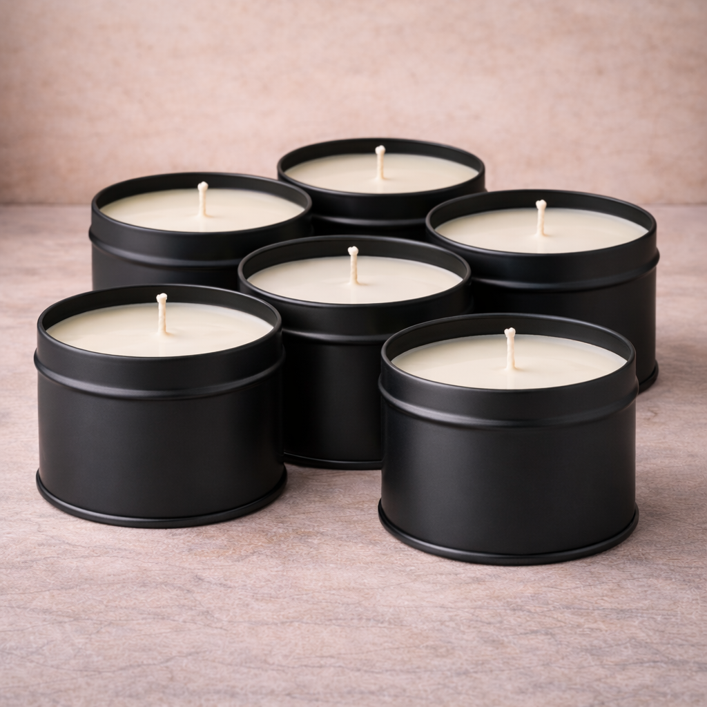 Luxury Soy Wax Tin Candle – Strong Scent Throw (35–45 Hour Burn)