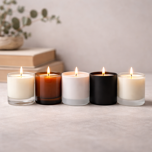 9cl Votive Luxury Glass Candle – Strong Scent Throw (14-20 Hour Burn)
