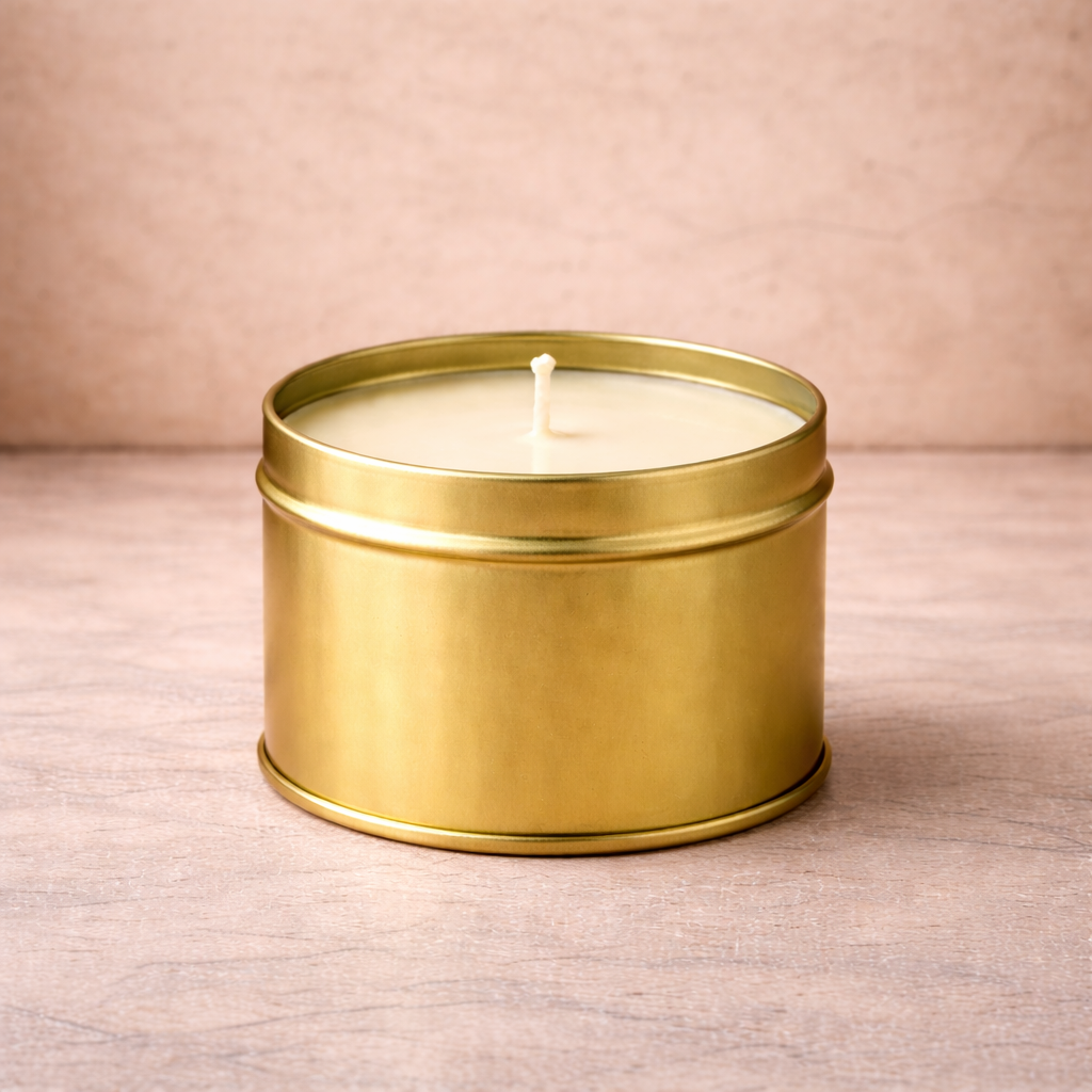 Luxury Soy Wax Tin Candle – Strong Scent Throw (35–45 Hour Burn)