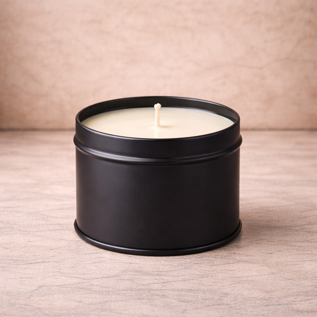 Luxury Soy Wax Tin Candle – Strong Scent Throw (35–45 Hour Burn)