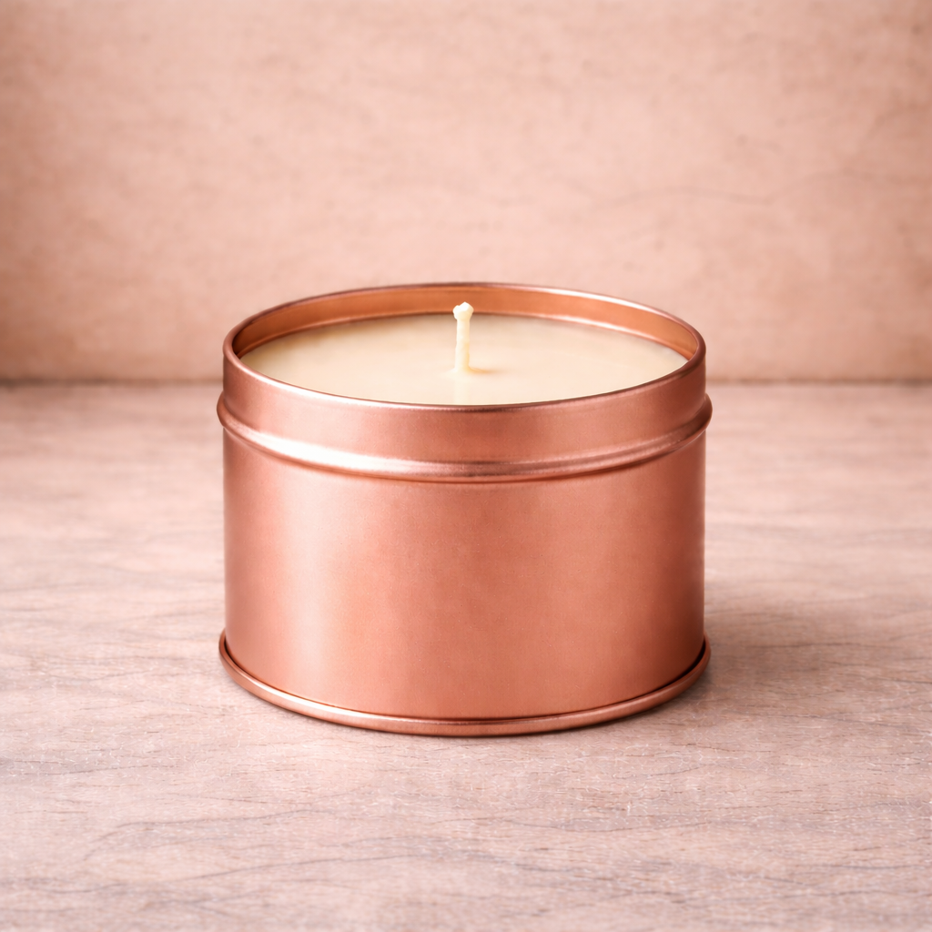 Luxury Soy Wax Tin Candle – Strong Scent Throw (35–45 Hour Burn)